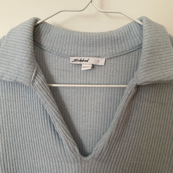 Subdued | V-Neck Collar Knit Top S - Picture 4 of 9